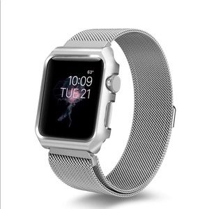 For Apple Watch Silver Milanese Band & Case